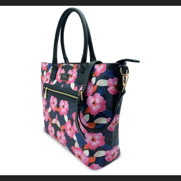 Trina Turk Floral Tote Bag - Pink and Navy - Picture 3 of 4
